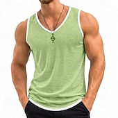  Herren Baumwoll-T-Shirt Ärmelloses Shirt Unterhemd Ärmellos V Ausschnitt Sommer Einfach Mode Basic Böhmische Schlank Weich Lässig Strand Urlaub Weiß Schwarz Blau Top T-Shirt für Herren