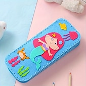economico Regali-Confezione da 6 astucci per matite fai da te fatti a mano con personaggi dei cartoni animati per bambini, kit di cucito per astucci in feltro con dinosauri, unicorni e sirene, arte per bambini