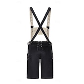 cheap Lederhosen Set-Oktoberfest Bundhosen Shorts Lederhosen Above Knee Embroidered German Alpine Heritage Wiesn Men's Carnival Beer Festival Traditional Style Cloth
