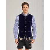 billiga Trachtenväst-Oktoberfest Trachten-väst Traditionell bayersk väst Broderi Sammet Hög krage Kraghalsband Tyska Alpint Arv Ängar Herr Karnival Ölfestival Traditionell stil tyg