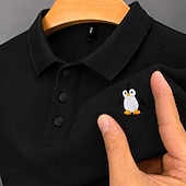 ieftine Polo clasic pentru bărbați-Bărbați 100% Βαμβάκι Polo brodat Casual Afaceri Răsfrânt Manșon scurt De Bază Timp Liber Culoare solidă Texturat Brodat Nasturi Primavara vara Albastru piscină Alb Negru Verde Deschis Trifoi 100