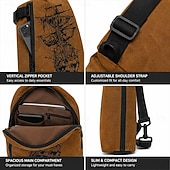  Men's Lightweight Sling Bag, Nautical Print Crossbody Chest Bag with Adjustable Strap, Travel Shoulder Bag for Outdoor Walking and Vacation