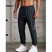 ieftine pantaloni casual-Bărbați Jogger Pantaloni Pantaloni casual Pantaloni cu uscare rapidă Pantaloni de răcire Cordon Buzunar cu Fermoar Manșetă Elastică Simplu Ușor Respirabil Lungime totală Casual Zilnic Alergat Mod