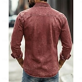 economico Camicie da lavoro da uomo-camicia da uomo softfade™ camicia casual camicia da lavoro camicia western camicia con bottoni capo tinto blu nero rosso verde manica lunga camicia semplice colletto casual quotidiano tasca frontale abbigliamento cotone