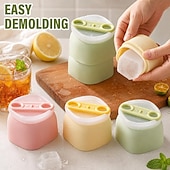 cheap Ice Cube Tray-4 Pcs Silicone Ice Cube Trays with Lids and Popsicle Sticks, Large Ice Cube Mold, Easy Release Stackable Ice Maker for Whiskey, Bourbon, Cocktails, Iced Coffee, Juice, Smoothies, Homemade Popsicles
