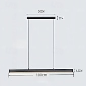 abordables Design linéaire-Suspensions modernes pour îlot de cuisine, lustre de salle à manger à LED à intensité variable, lampes de table, suspension linéaire noire avec télécommande, suspension de piscine en bois