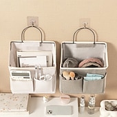 abordables Rangement et organisation-Lot de 1 ou 2 sacs de rangement suspendus en tissu, organisateur mural avec poches, pochette de rangement à suspendre à la porte, organisateur mural pour chambre d'étudiant, sac de rangement en tissu
