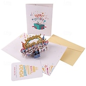 economico Regali-Confezione da 2 biglietti d'auguri 3D a comparsa con bouquet di fiori e girasoli &amp;Garofani di carta in vaso per la festa della mamma, compleanno, anniversario, auguri di pronta guarigione, biglietto