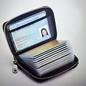 cheap Storage &amp; Organization-Men's RFID Blocking Travel Wallet, Slim Zipper Card Holder for Credit Cards, Cash, ID and Business Cards, Secure Black Minimalist Wallet with Metal Clasp