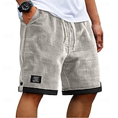 preiswerte Lässige Shorts-Herren Waffel-Shorts Shorts Sommershorts Strandshorts Freizeitshorts Kordelzug Patchwork Elastischer Bund Einfarbig Komfort Kurz Lässig Täglich Outdoor Urlaub Mode Himmelblau Grau Mikroelastisch