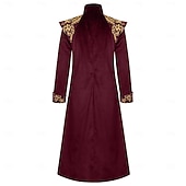 economico Capispalla-Barocco Medievale Rinascimento Cappotto Lunghe Principe Vampiro Nobile Ricamato Costume Per uomo Reale Halloween Carnevale Mascherata Feste Fiera Rinascimentale LARP Adulti Cappotto