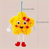  Kit di 6 portachiavi in peluche fai da te per bambini, kit creativo per realizzare bambole pelose fatte a mano, simpatici ciondoli a forma di frutta, stella e nuvola per lo zaino, bomboniere