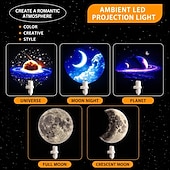 voordelige Sterrenstelsel &amp; Planetarium-melkwegprojector &amp;Nachtlampje, USB-aangedreven sterrenhemelprojectorlamp, 15 patronen, draagbaar LED-nachtlampje voor slaapkamer, auto, huisdecoratie, dromerige plafondprojectielamp
