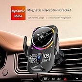 preiswerte Fahrzeughalter-Qi2 25W kabelloses Autoladegerät mit Halbleiterkühlung, magnetischer Schnellkühl-Handyhalterung, automatischer Klemmung und RGB-Beleuchtung, kompatibel mit iPhone 17/16/15/14, Samsung S26 und Android
