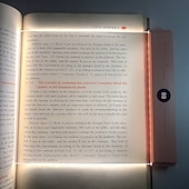 ieftine Lumini de lectură-Lampă de citit cu LED-uri transparente, reîncărcabilă, cu 3 culori &amp;temporizator, lampă cu placă cu panou reglabil, lumină pentru carte pe toată pagina, pentru citit în pat noaptea, cadouri amuzante