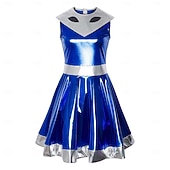 voordelige Dameskostuums-Jurken Outfits Fancy kostuum Buitenaards kostuum Ruimtemeisje Cosplay Glanzend latex patent Metallic Kinderen Volwassenen Dames Halloween Carnaval Boekenweek Feest Prestatie Aankleden