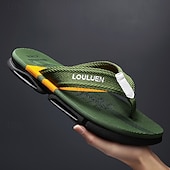 cheap Men's Slippers &amp; Flip-Flops-Men's Green Sport Flip Flops – Non-Slip Quick-Dry Beach Sandals, Lightweight Vacation Footwear for Cruises, Travel and Outdoor Leisure