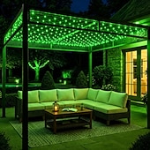 abordables Projecteurs haute tension à brancher-Guirlande lumineuse LED en filet, décoration extérieure en filet, guirlande lumineuse multicolore LED étanche pour buissons, arbustes, haies, arbres et pelouse