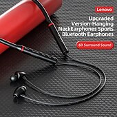 cheap TWS True Wireless Headphones-Lenovo Wireless Neckband Headphones, Bluetooth 5.0 Sport Earbuds with Mic, Noise Cancelling In-Ear Earphones, Sweatproof Magnetic Buds for Workout Gym Running, Thinkplus Audio, HiFi Stereo