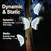 abordables Éclairage paysager-1 lampe solaire papillon de jardin avec ailes mobiles, grande lampe papillon animée à piquer, décoration extérieure étanche à énergie solaire pour pelouse, terrasse, jardin ou allée.