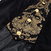 economico Capispalla-Barocco Medievale Rinascimento Cappotto Lunghe Principe Vampiro Nobile Ricamato Costume Per uomo Reale Halloween Carnevale Mascherata Feste Fiera Rinascimentale LARP Adulti Cappotto