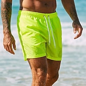 cheap Men's Swim Shorts-Men's Swim Trunks Swim Shorts Board Shorts Drawstring with Mesh lining Plain Solid Colored Quick Dry Above Knee Casual Beach Holiday Hawaiian Casual / Sporty Blue Khaki Stretchy