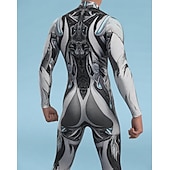 お買い得  男性用コスチューム-カーニバルコスチューム フルボディスーツ 柄全身タイツ コスプレ衣装 ボディスーツ プリント セクシーコスチューム ハロウィーン 男性用 女性用 男の子 コスチューム のために パーティー 性能 マスカレード 子供用 成人