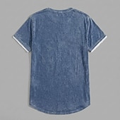 voordelige basis t-shirts-Voor heren T-shirt Overhemd van 100% katoen met zure wassing Korte mouw Strakke ronde hals Zomer Lente Herfst Effen Retro vintage Casual Zak Vintagestijl Verdrietig Casual blauw Grijs Bordeaux Top
