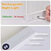 ieftine Lumini de lectură-Lampă de citit cu LED-uri transparente, reîncărcabilă, cu 3 culori &amp;temporizator, lampă cu placă cu panou reglabil, lumină pentru carte pe toată pagina, pentru citit în pat noaptea, cadouri amuzante