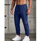 ieftine pantaloni casual-Bărbați Jogger Pantaloni Pantaloni casual Pantaloni cu uscare rapidă Pantaloni de răcire Cordon Buzunar cu Fermoar Manșetă Elastică Simplu Ușor Respirabil Lungime totală Casual Zilnic Alergat Mod