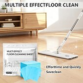 cheap Household Appliances-100 Pieces Multi-Effect Floor Cleaning Sheets, Dissolvable Concentrated Mopping Slices for Deep Cleaning, Quick Drying &amp; Streak-Free Floor Cleaner for Hardwood, Tile, Marble, Laminate