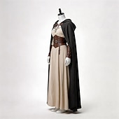 baratos Capa &amp; Capa-Medieval Renascentista manto manto com capuz Viking Elfo Fantasia Mulheres Dia Das Bruxas Carnaval Espetáculo LARP Ren Faire Adulto Capa