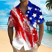  2026 250º Polo Camisetas de Hombre de la Bandera Americana Camiseta Camiseta de Verano Camisa de Botón Camisetas de Manga Corta Patrióticas al Aire Libre Festival Verano Primavera Cuello Abatible