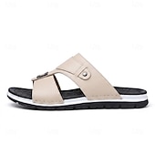 ieftine Șlapi Bărbați &amp; Flip-Flops-Sandale bărbătești maro cu toc plat – sandale de vară cu vârful deschis, respirabile, încălțăminte confortabilă de resort pentru croaziere, călătorii, la piscină și timpul liber de zi cu zi