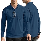 economico Camicia da uomo-Per uomo Tinta unita Maglietta sportiva Polo da golf Maglia da tennis Maglietta da tennis Manica Lunga Tasca Bottoni Leggero Elastico Traspirante Tennis Golf Corsa Colletto a Camicia Top Bianco Cachi