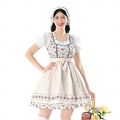 cheap Dirndl Set-Oktoberfest Dirndl Dress Dirndl Set Mini Length Maid Bavarian German Munich Wiesn Women's Carnival Beer Festival Traditional Style Cloth