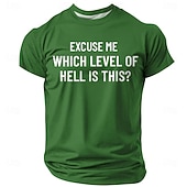  Mens Excuse Me Which Level Of Hell Is This Funny Sarcastic Dark Humor Graphic T Shirt Short Sleeve Crewneck Casual Daily Wear Designer Clothing Apparel S M L XL XXL XXXL