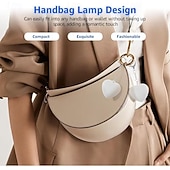 cheap Mood Lighting-LED Purse Light Heart Shape Keychain, Portable Automatic Sensor &amp; Touch Control Handbag Light for Women Girls, Backpack Light Charm Decoration, Find Items in Dark Bag Easily, Small Heart Gift Idea