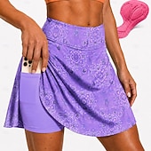abordables Pantalones, shorts y faldas de mujer-Mujer Retro Flores Botánica Falda-short Ciclismo Bicicleta Vestidos Ajustado Deportes Filtro Solar Resistente a los rayos UV Almohadilla 3D Secado rápido Amarillo Rosa Ropa Ropa para Ciclismo