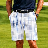 economico Pantaloni Corti Stampati-Per uomo Plaid Arte astratta Color-blocking Bermuda Pantaloncini casual Pantaloncini da golf Misura del girovita medio Business Casual Lavoro Golf Vacanza al Mare Pantaloncini a vita piatta con 4