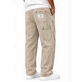 ieftine pantaloni casual-Bărbați Pantaloni Pantaloni de lucru Pantaloni casual Pantaloni din denim Pantaloni de spălat cu acid Buzunar Talie elastică Picior drept Simplu Confort Lungime totală Casual Zilnic În aer liber Mod