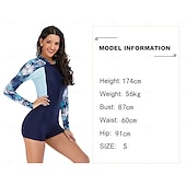 economico Rash Guards Interi-Per donna Costume da Bagno Rash Guard Cerniera Frontale Boyleg Protezione Solare UV UPF50+ Asciugatura Rapida Manica Lunga Body costume da bagno Surf Spiaggia Sport Acquatici Estate