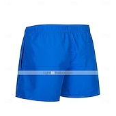 cheap Men's Swim Shorts-Men's Swim Trunks Swim Shorts Board Shorts Drawstring with Mesh lining Plain Solid Colored Quick Dry Above Knee Casual Beach Holiday Hawaiian Casual / Sporty Blue Khaki Stretchy