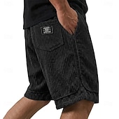 economico Pantaloncini casual-Per uomo Shorts Pantaloncini casual Pantaloncini di velluto a coste Tasca Elastico in vita Semplice Tinta unita Comodità Traspirante Lunghezza al ginocchio Casuale All'aperto Spiaggia Vacanza Moda