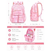 baratos Mochilas para Crianças e Adolescentes-Mochila Rosa para Meninas do Ensino Fundamental Mochila Fofa de Princesa com Armazenamento Multi-Compartimento e Design de Grande Capacidade para Volta às Aulas