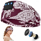 levne TWS Pravá bezdrátová sluchátka-Sluchátka na spaní s Bluetooth čelenkou, bezdrátová sportovní čelenka s vestavěnými HD stereo reproduktory, měkká elastická prodyšná oční maska pro spaní na boku, běh, jóga, cestování, paisley vzor