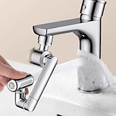 preiswerte Badezimmer-Zubehörset-1080° drehbarer Wasserhahnaufsatz mit nach oben gerichtetem Gesichtsnebel, 4 Wassermodi, Spülbecken-Luftsprudler mit integriertem Filter, Messing-Armaturenaufsatz mit Roboterarm, universeller