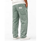 ieftine pantaloni casual-Bărbați Pantaloni Pantaloni de lucru Pantaloni casual Pantaloni din denim Pantaloni de spălat cu acid Buzunar Talie elastică Picior drept Simplu Confort Lungime totală Casual Zilnic În aer liber Mod