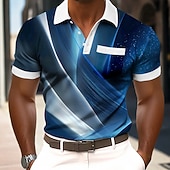  Per uomo Geometrico Linea Polo Manica Corta Magliette polo Camicie con Colletto Business Casual All'aperto Athleisure Abbigliamento quotidiano Stampa 3D Bottoni Tessuto retato traspirante Estate
