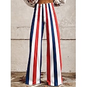  Retro Vintage 1970er Patriotisch Hose Hose mit weitem Bein Hippie Disco Hohe Taille Sterne USA Flagge Jeans-Imitat Kostüm Damen 4. Juli Mexikos Unabhängigkeitstag Musikfestival Alltagstauglich